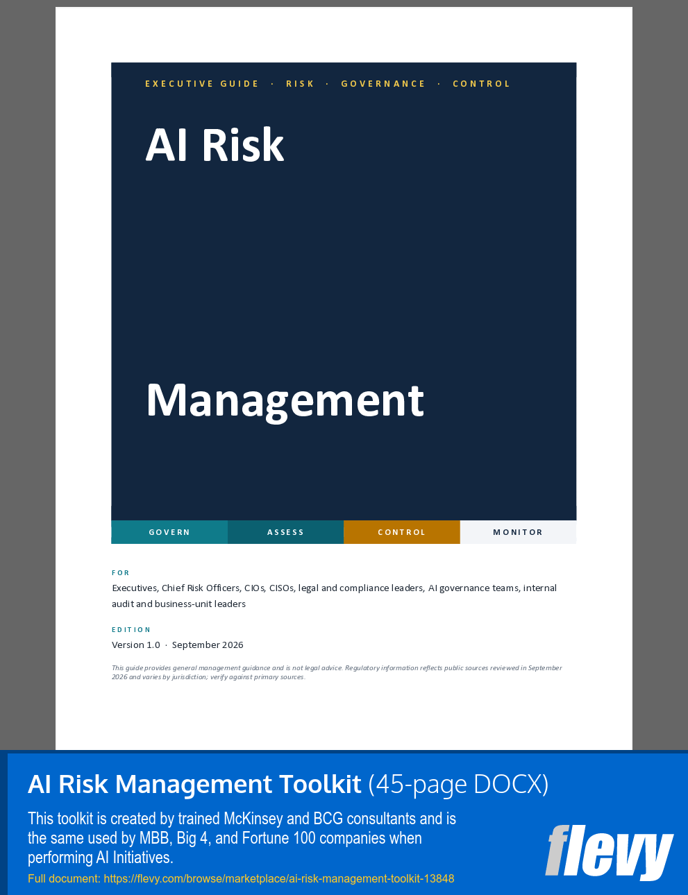 AI Risk Management Toolkit (45-page Word document) Preview Image