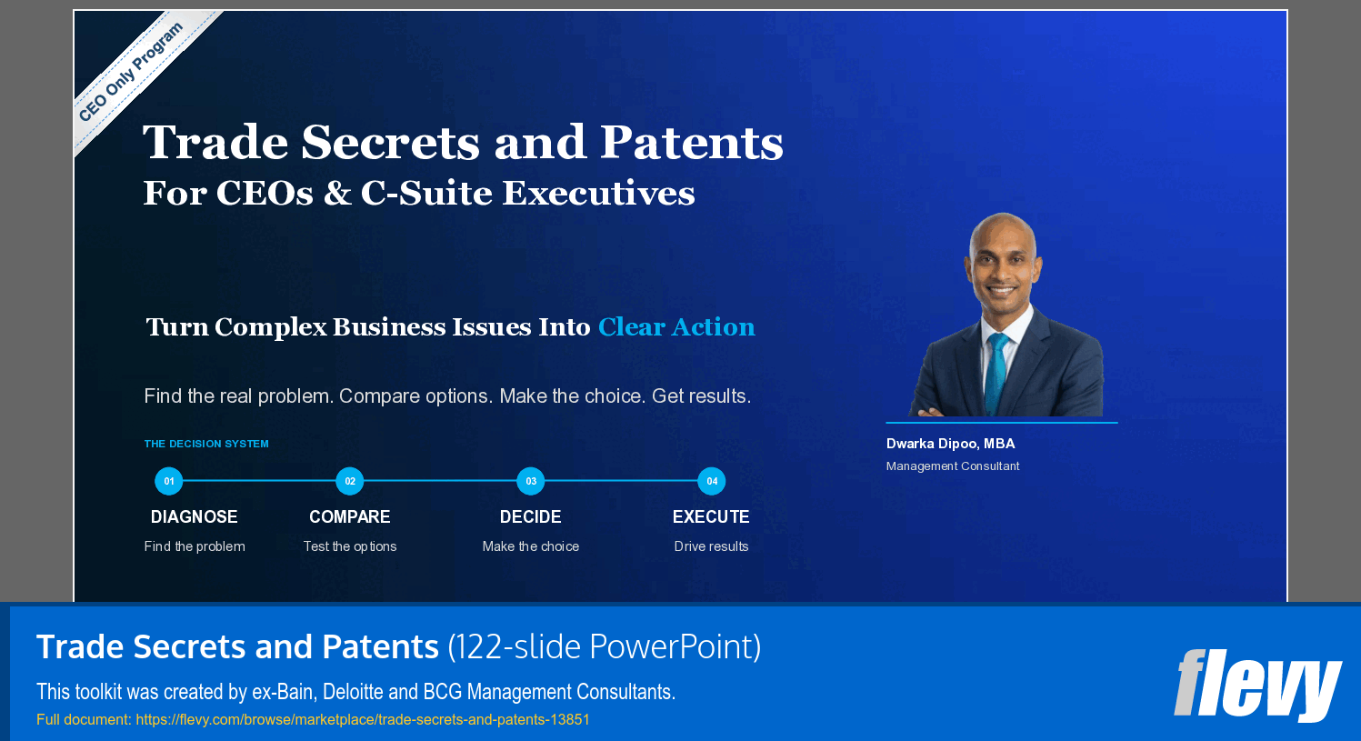 Trade Secrets and Patents (122-slide PPT PowerPoint presentation template (PPTX)) Preview Image
