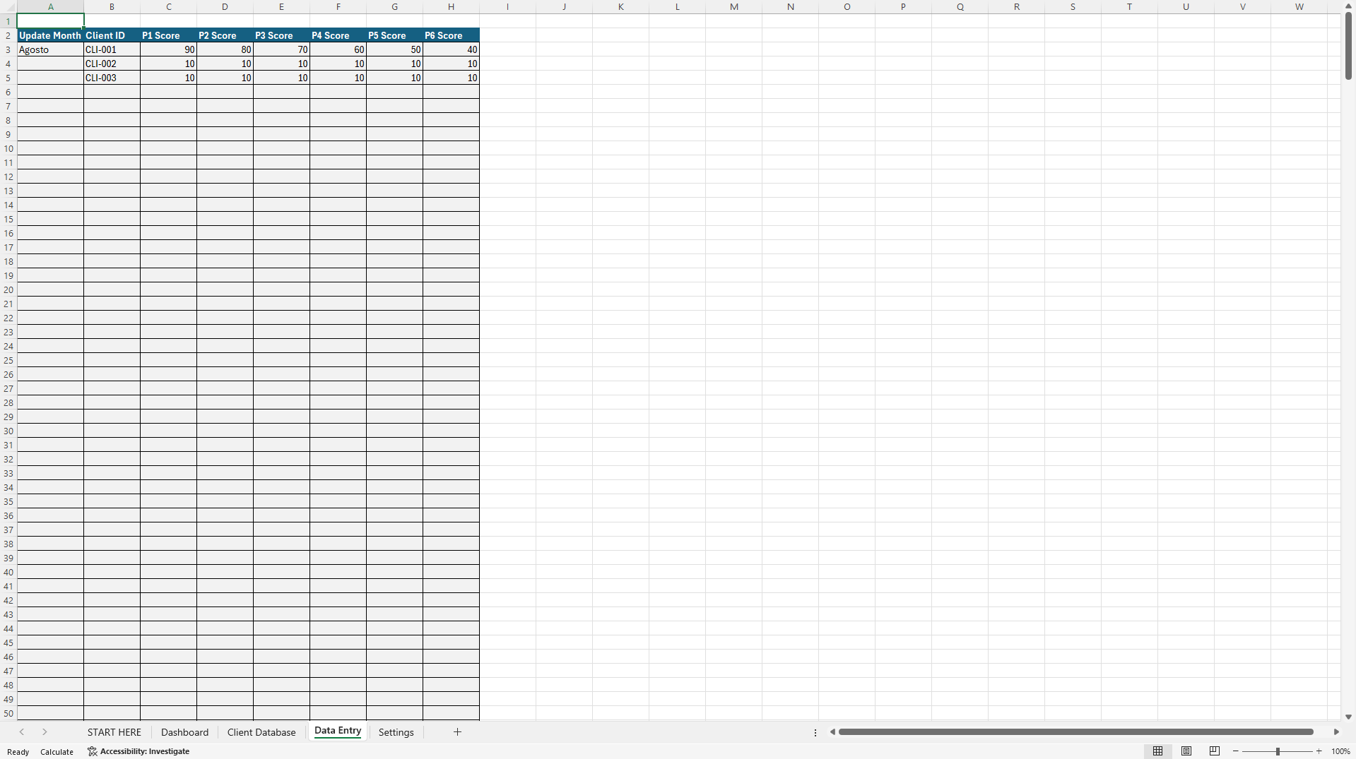 B2B Client Health Score Engine (Excel template (XLSX)) Preview Image