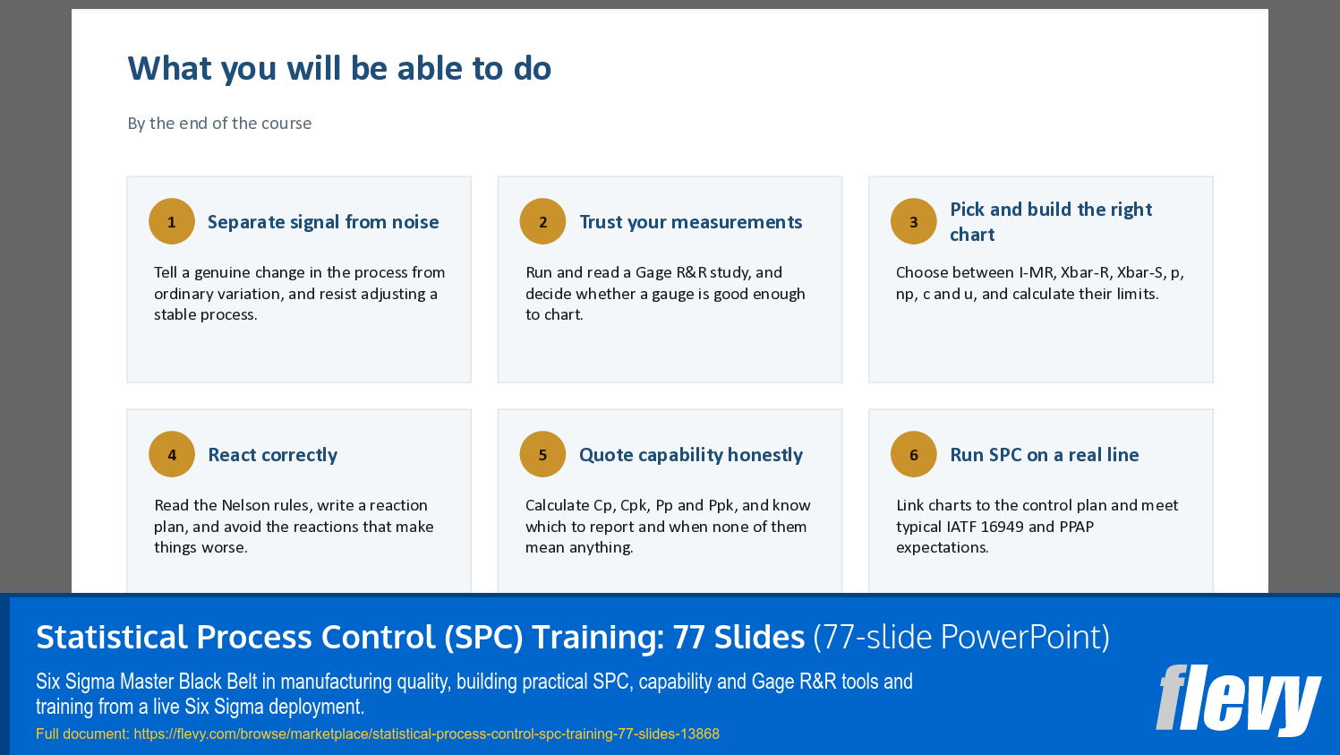 Statistical Process Control (SPC) Training (77-slide PPT PowerPoint presentation template (PPTX)) Preview Image
