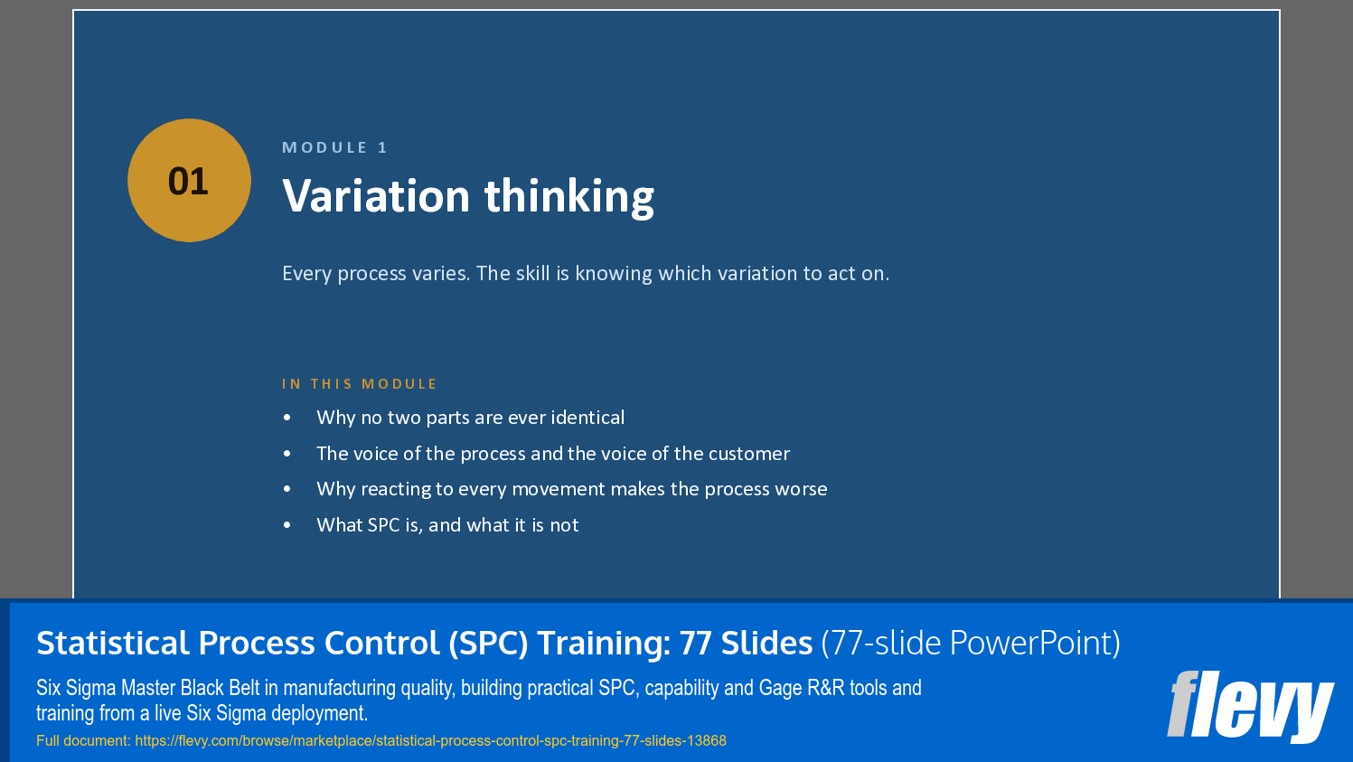 Statistical Process Control (SPC) Training (77-slide PPT PowerPoint presentation template (PPTX)) Preview Image