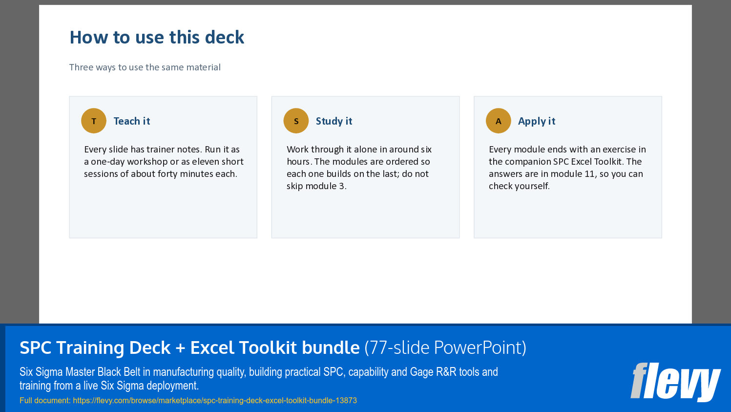 SPC Training Deck + Excel Toolkit bundle (77-slide PPT PowerPoint presentation template (PPTX)) Preview Image