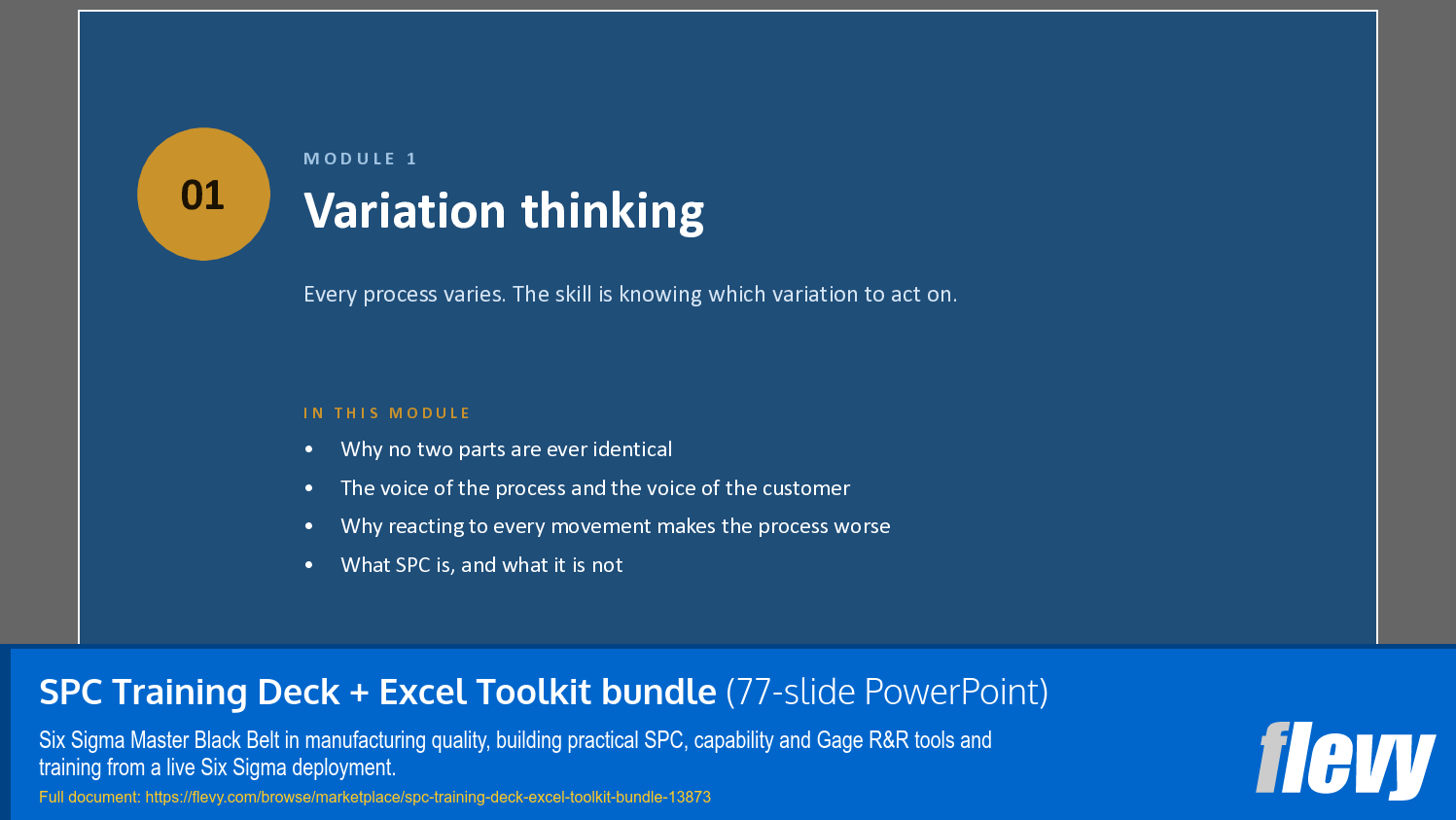 SPC Training Deck + Excel Toolkit bundle (77-slide PPT PowerPoint presentation template (PPTX)) Preview Image