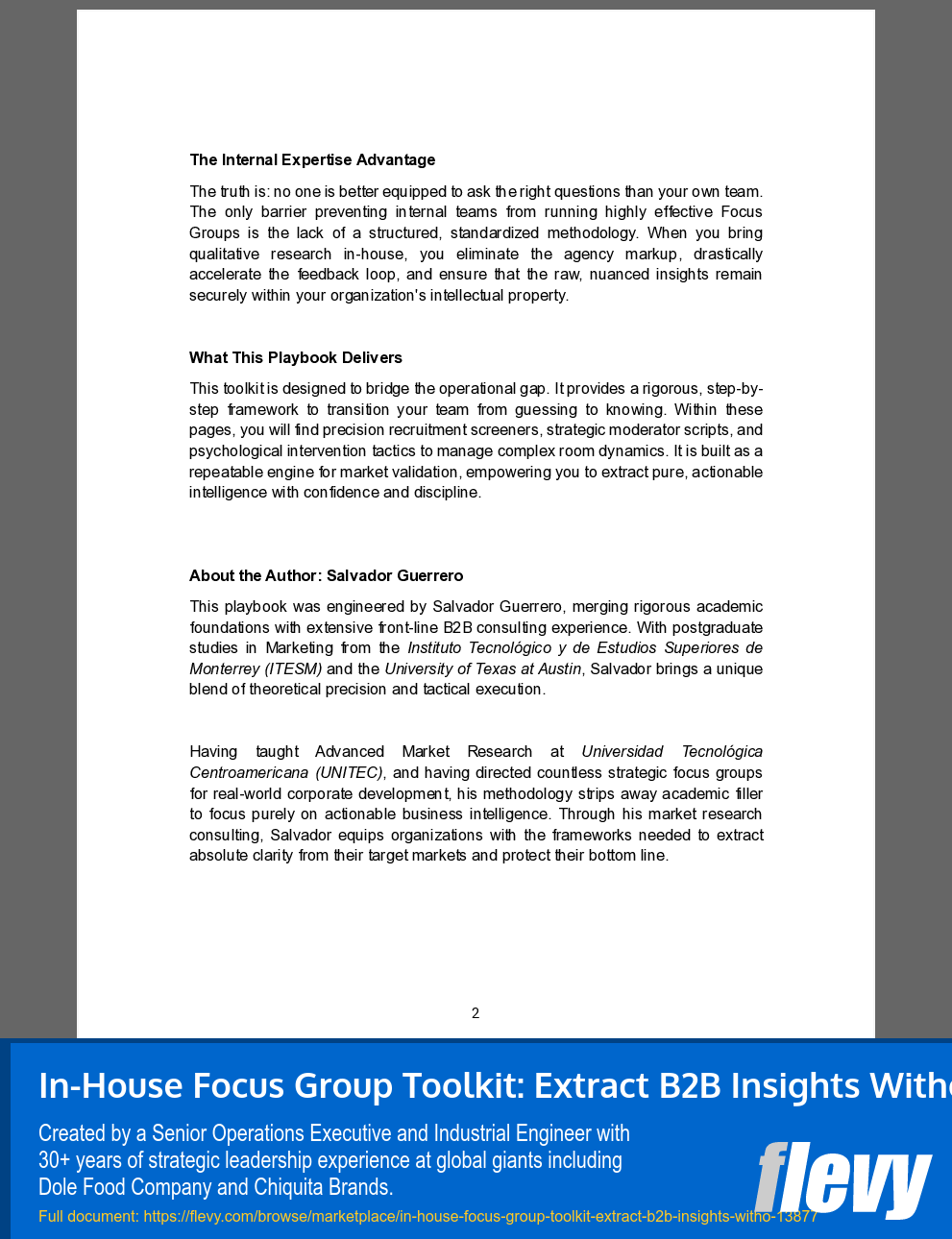 In-House Focus Group Toolkit: Extract B2B Insights Without Agencies (17-page PDF document) Preview Image