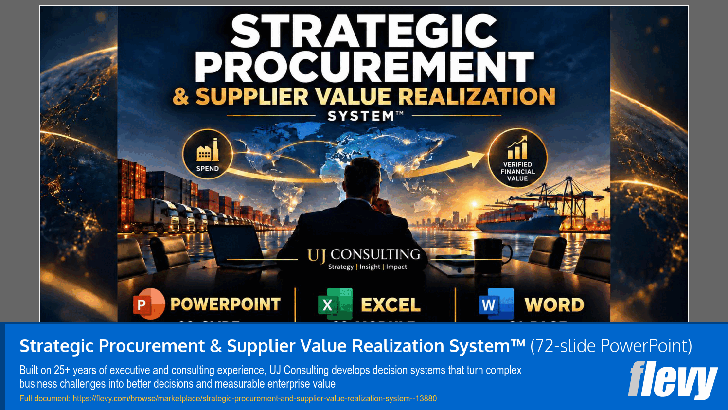Strategic Procurement & Supplier Value Realization System™ (72-slide PPT PowerPoint presentation template (PPTX)) Preview Image