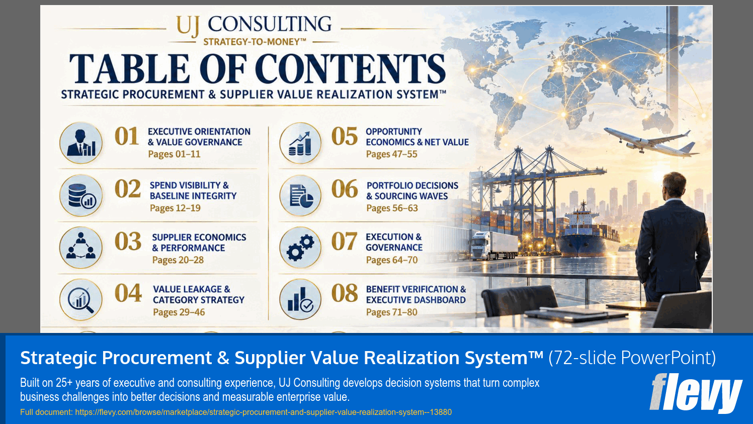 Strategic Procurement & Supplier Value Realization System™ (72-slide PPT PowerPoint presentation template (PPTX)) Preview Image