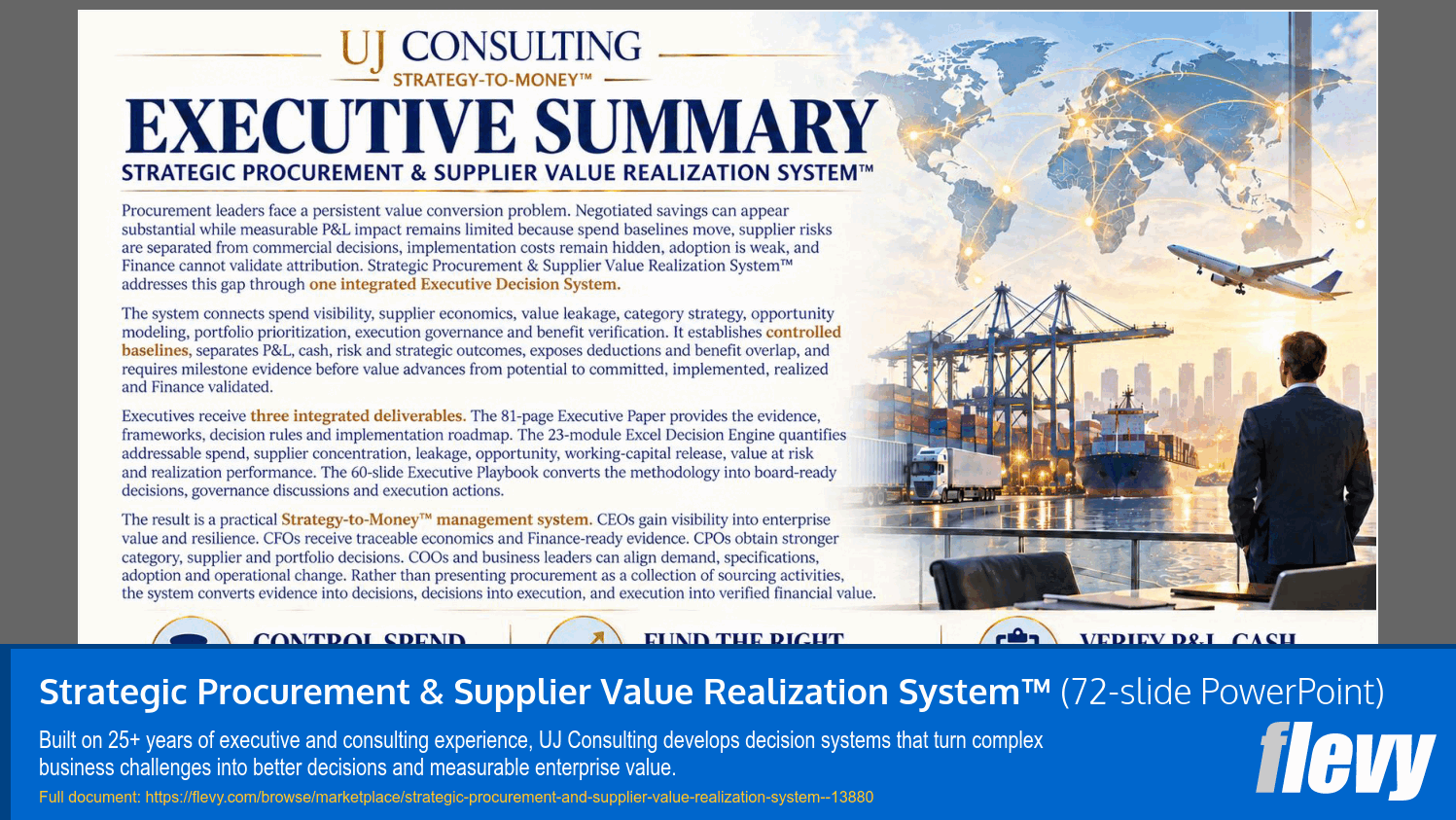 Strategic Procurement & Supplier Value Realization System™ (72-slide PPT PowerPoint presentation template (PPTX)) Preview Image