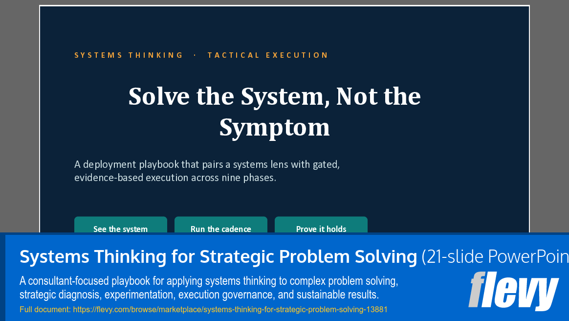 Systems Thinking for Strategic Problem Solving (21-slide PPT PowerPoint presentation template (PPTX)) Preview Image