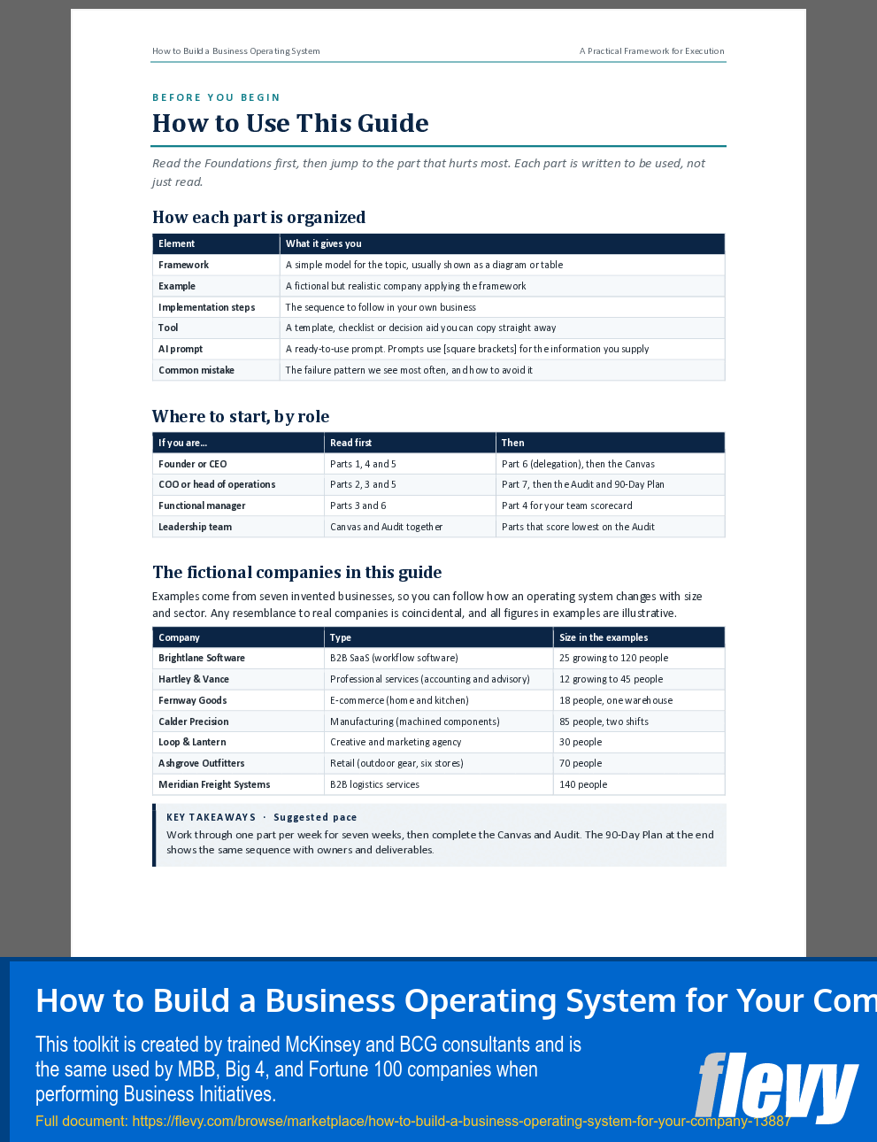 How to Build a Business Operating System for Your Company (45-page Word document) Preview Image