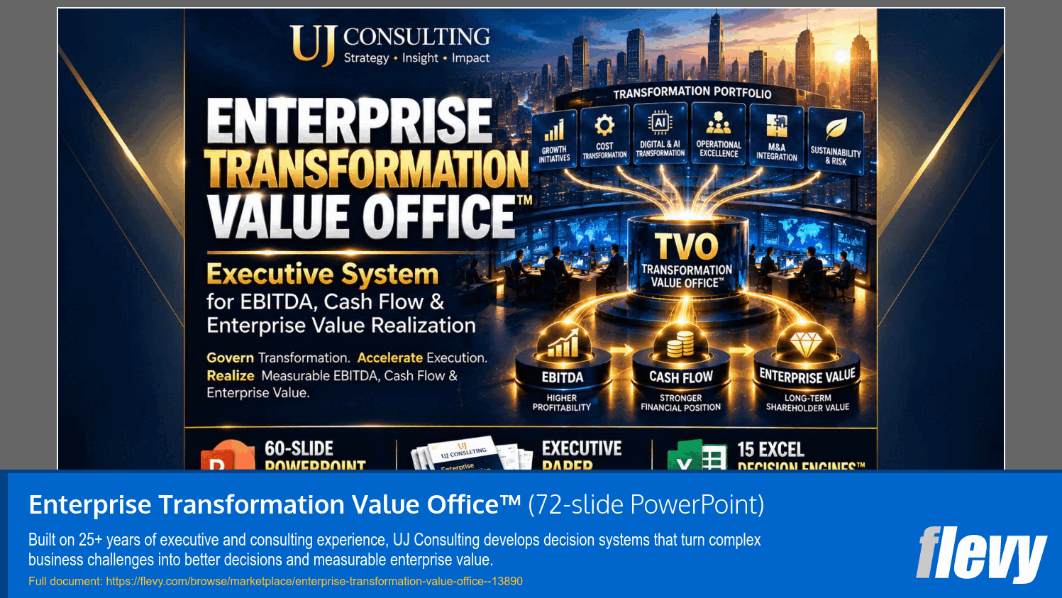Enterprise Transformation Value Office™ (72-slide PPT PowerPoint presentation template (PPTX)) Preview Image