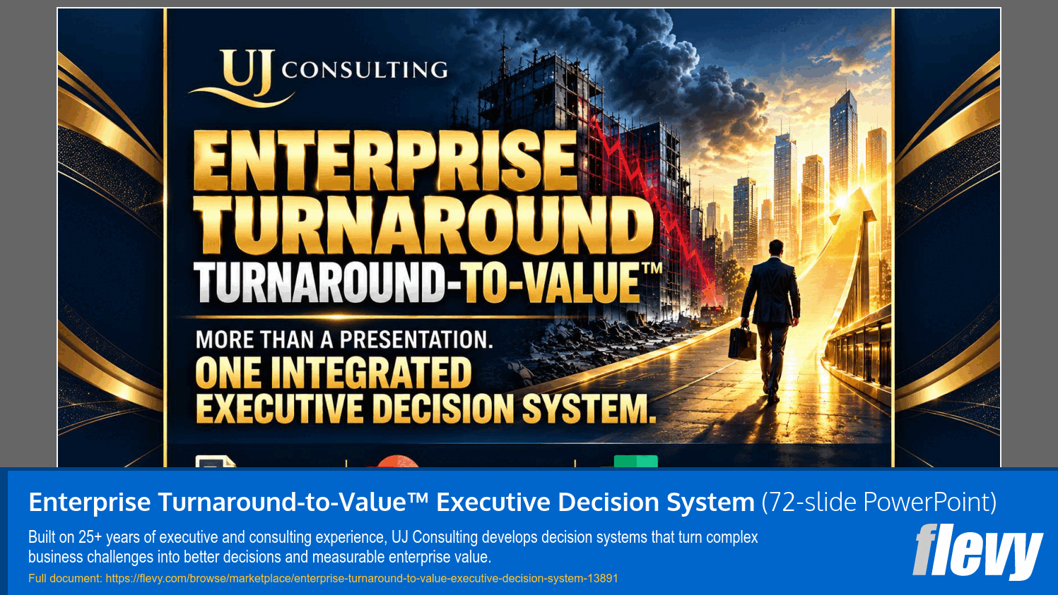Enterprise Turnaround-to-Value™ Executive Decision System (72-slide PPT PowerPoint presentation template (PPTX)) Preview Image