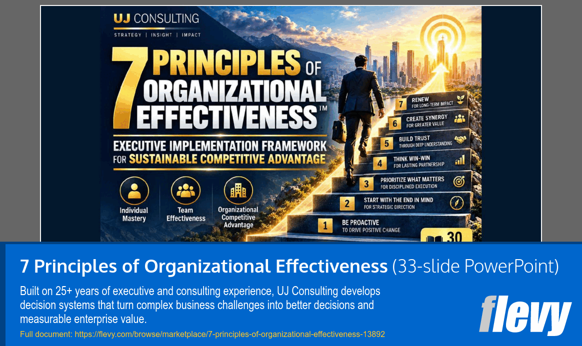 7 Principles of Organizational Effectiveness (33-slide PPT PowerPoint presentation template (PPTX)) Preview Image