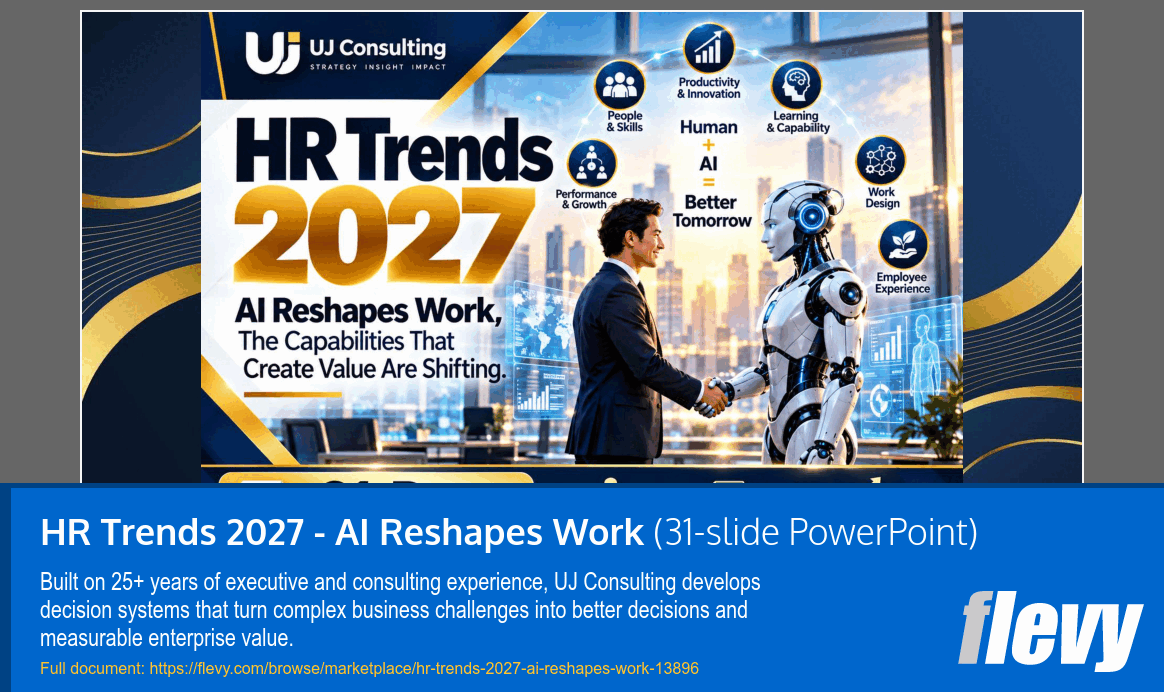 HR Trends 2027 - AI Reshapes Work (31-slide PPT PowerPoint presentation template (PPTX)) Preview Image