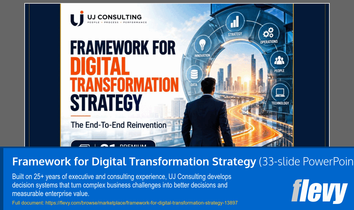 Framework for Digital Transformation Strategy (33-slide PPT PowerPoint presentation template (PPTX)) Preview Image