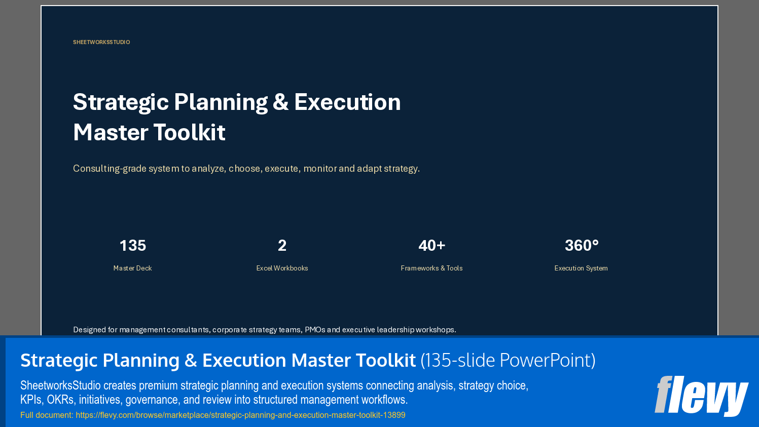 Strategic Planning & Execution Master Toolkit (135-slide PPT PowerPoint presentation template (PPTX)) Preview Image