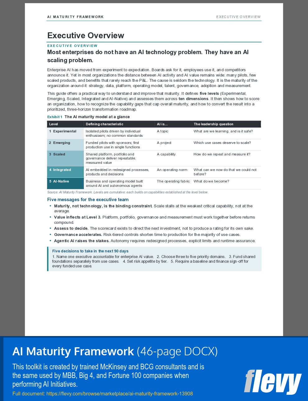 AI Maturity Framework (46-page Word document) Preview Image