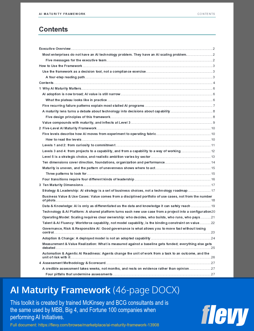 AI Maturity Framework (46-page Word document) Preview Image