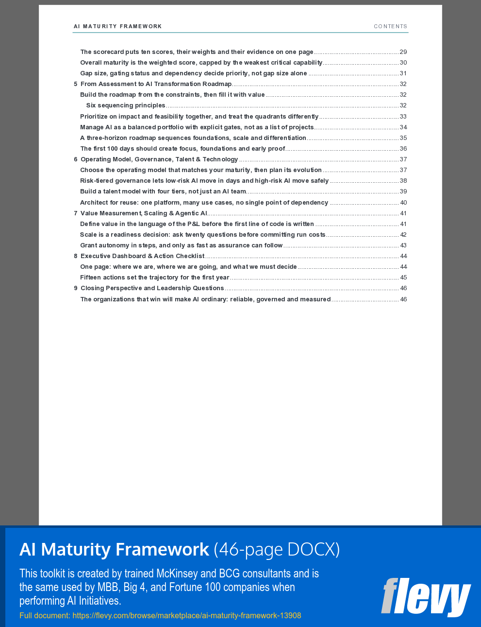 AI Maturity Framework (46-page Word document) Preview Image