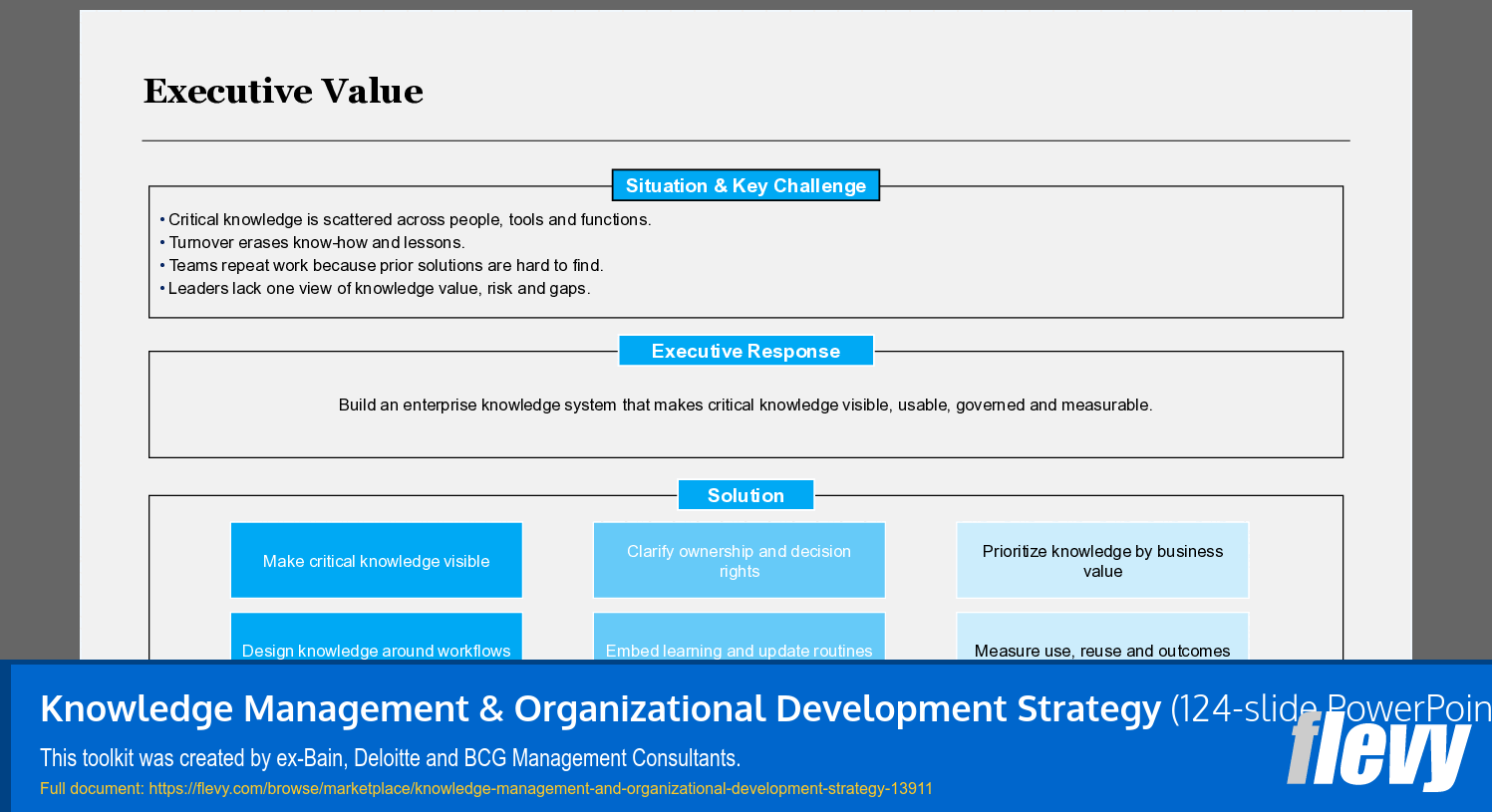 Knowledge Management & Organizational Development Strategy (124-slide PPT PowerPoint presentation template (PPTX)) Preview Image