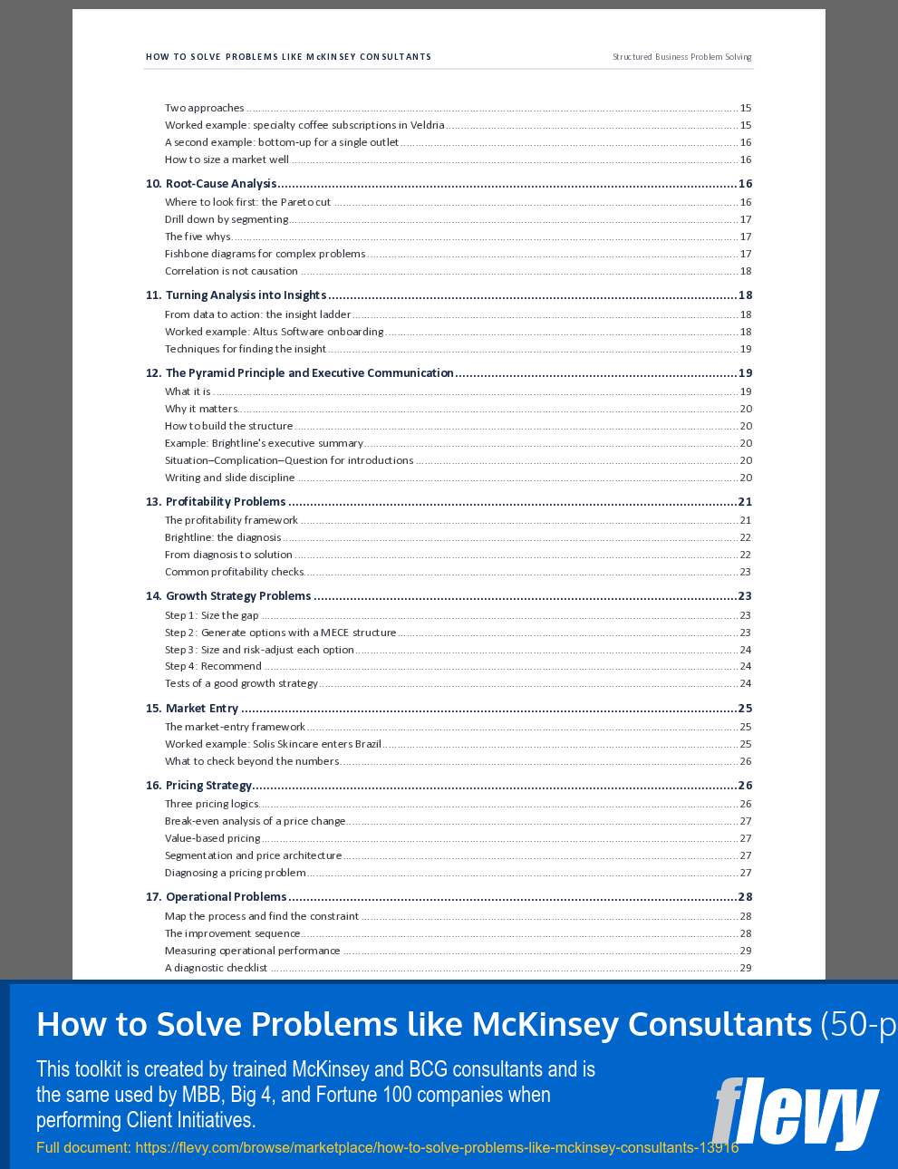 How to Solve Problems like McKinsey Consultants (50-page Word document) Preview Image