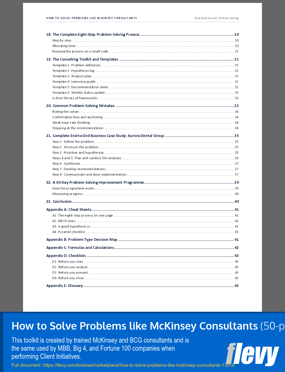 How to Solve Problems like McKinsey Consultants (50-page Word document) Preview Image