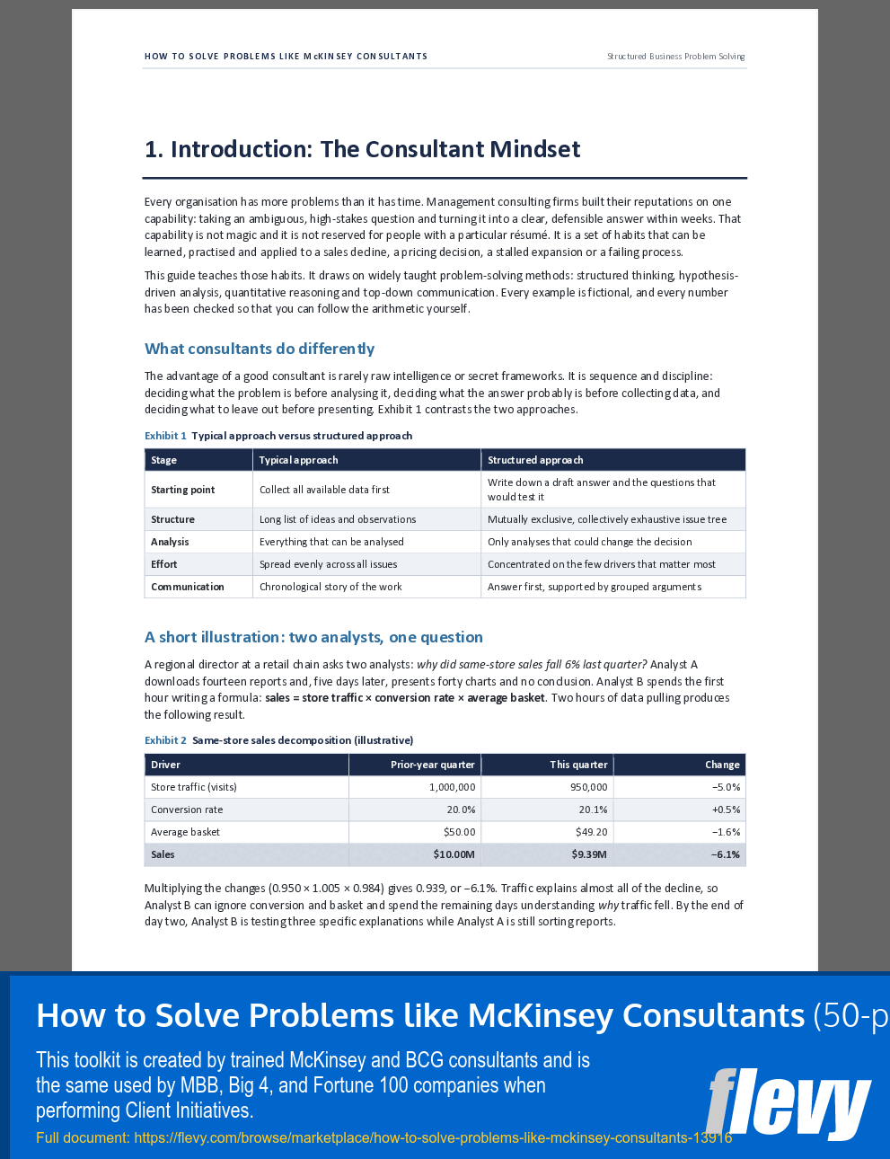 How to Solve Problems like McKinsey Consultants (50-page Word document) Preview Image