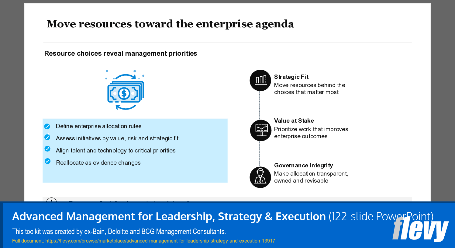 Advanced Management for Leadership, Strategy & Execution (122-slide PPT PowerPoint presentation template (PPTX)) Preview Image