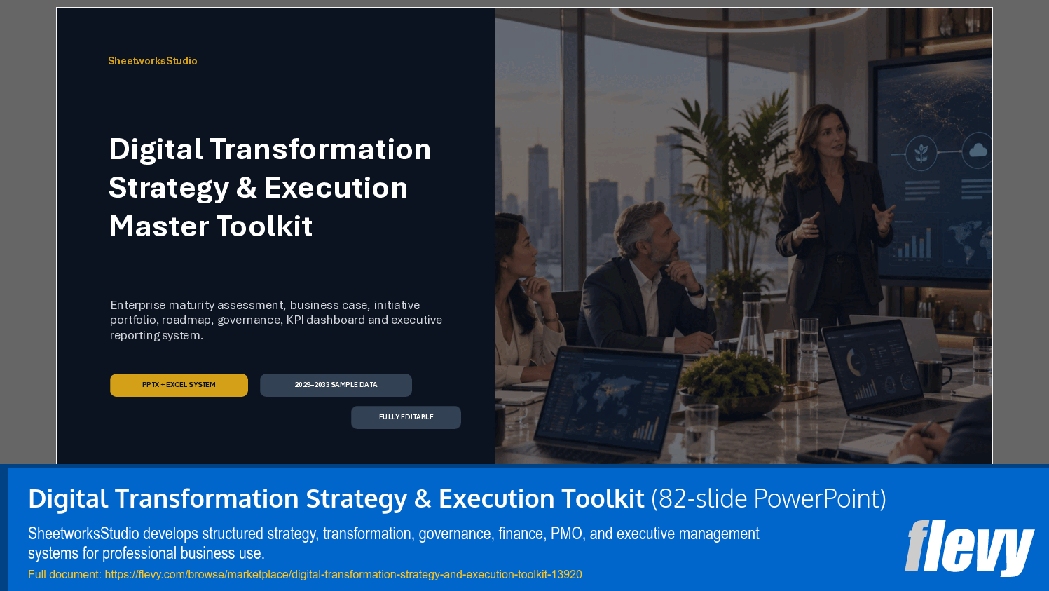 Digital Transformation Strategy & Execution Toolkit (82-slide PPT PowerPoint presentation template (PPTX)) Preview Image