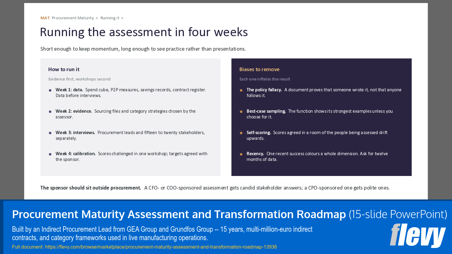 Procurement Maturity Assessment and Transformation Roadmap (15-slide PPT PowerPoint presentation template (PPTX)) Preview Image