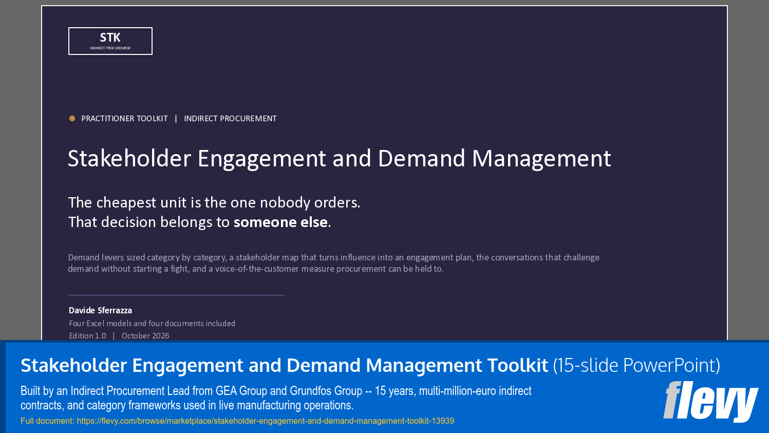 Stakeholder Engagement and Demand Management Toolkit (15-slide PPT PowerPoint presentation template (PPTX)) Preview Image