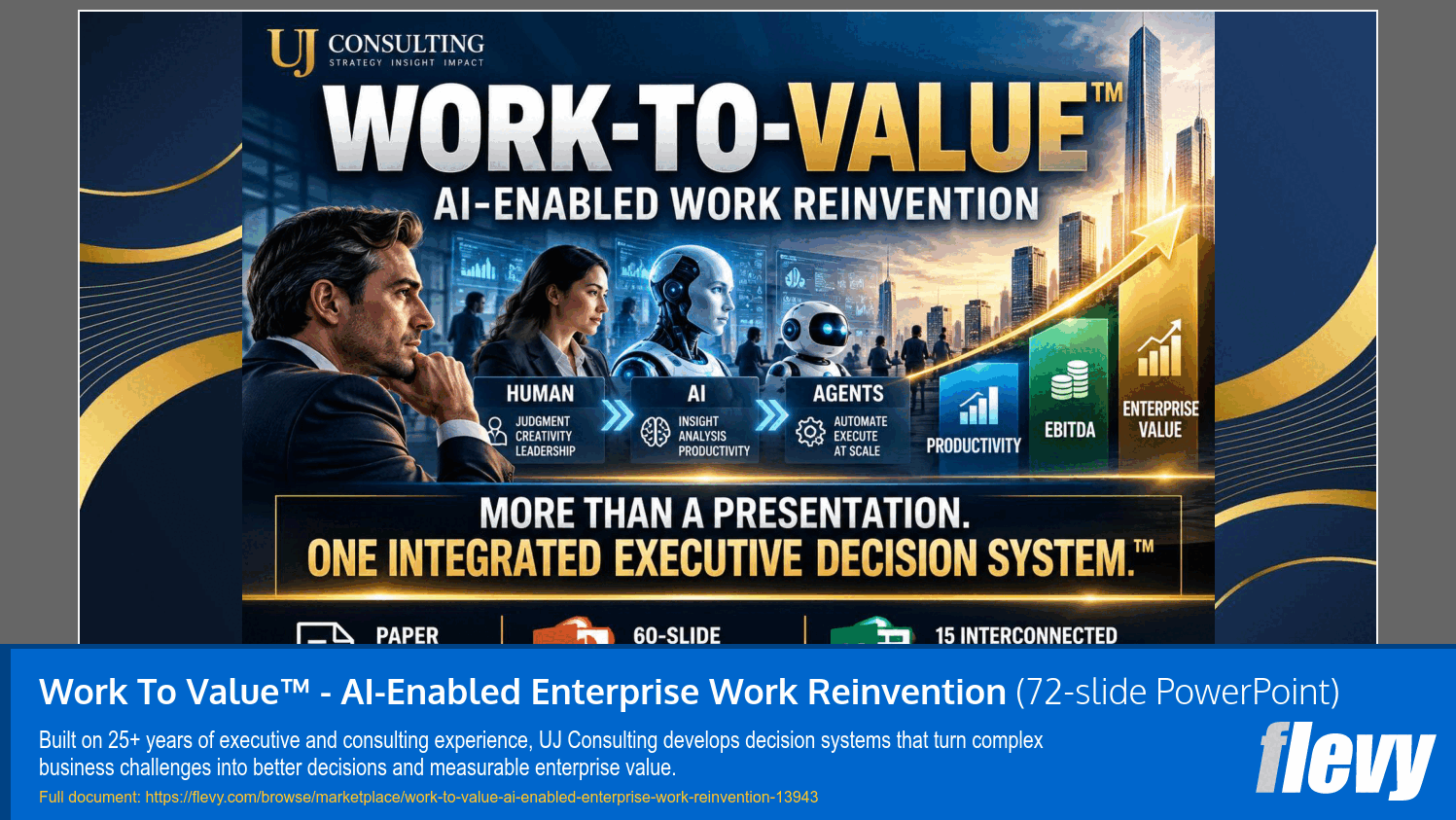 Work To Value™ - AI-Enabled Enterprise Work Reinvention (72-slide PPT PowerPoint presentation template (PPTX)) Preview Image