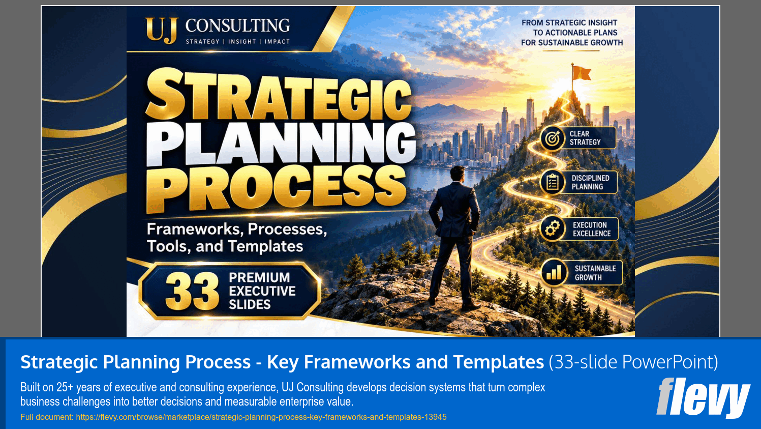 Strategic Planning Process - Key Frameworks and Templates (33-slide PPT PowerPoint presentation template (PPTX)) Preview Image
