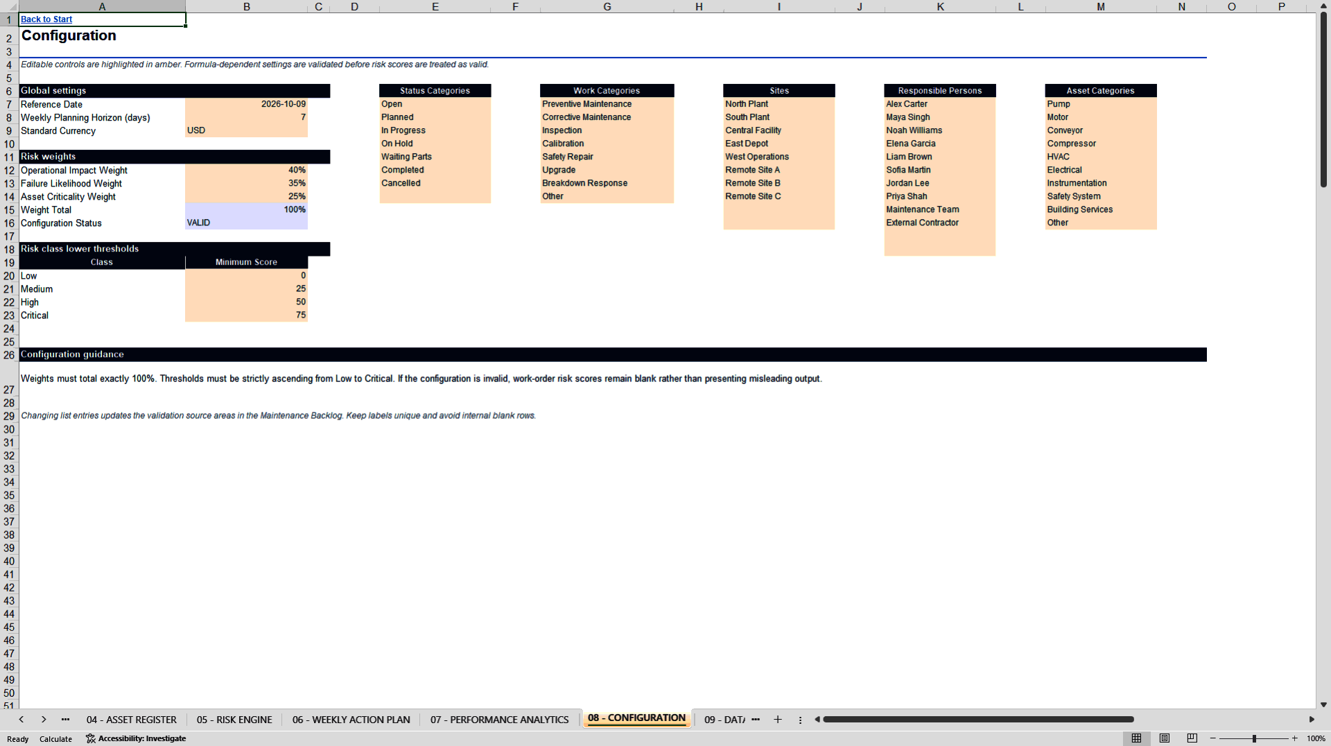 Maintenance Backlog & Risk Prioritization Toolkit (Excel template (XLSX)) Preview Image