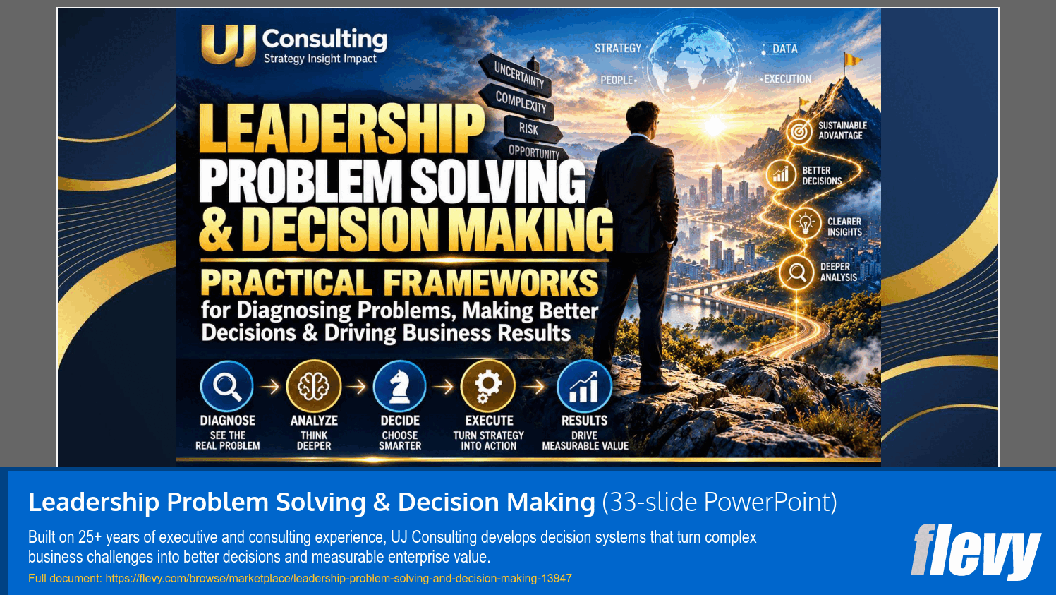 Leadership Problem Solving & Decision Making (33-slide PPT PowerPoint presentation template (PPTX)) Preview Image