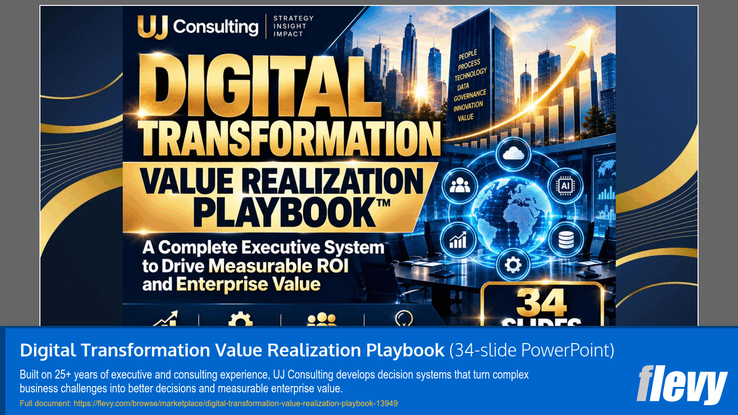 Digital Transformation Value Realization Playbook (34-slide PPT PowerPoint presentation template (PPTX)) Preview Image