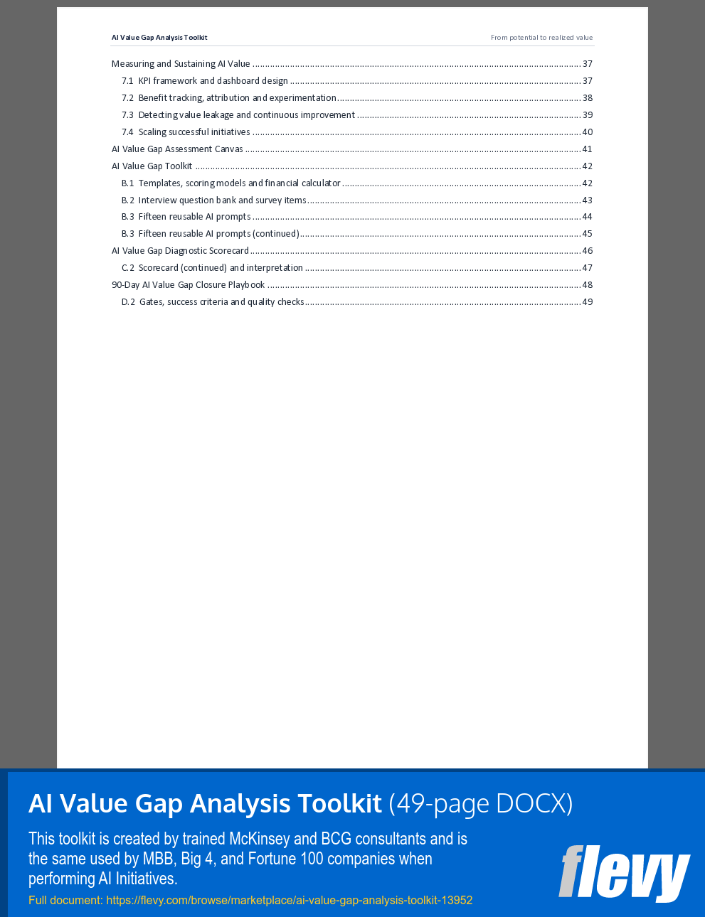 AI Value Gap Analysis Toolkit (49-page Word document) Preview Image