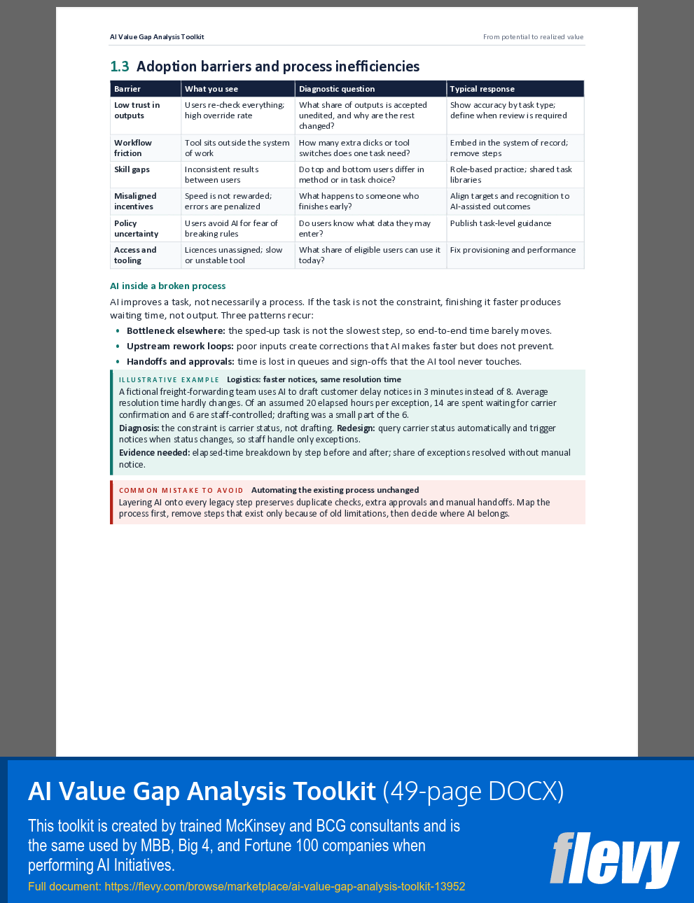 AI Value Gap Analysis Toolkit (49-page Word document) Preview Image