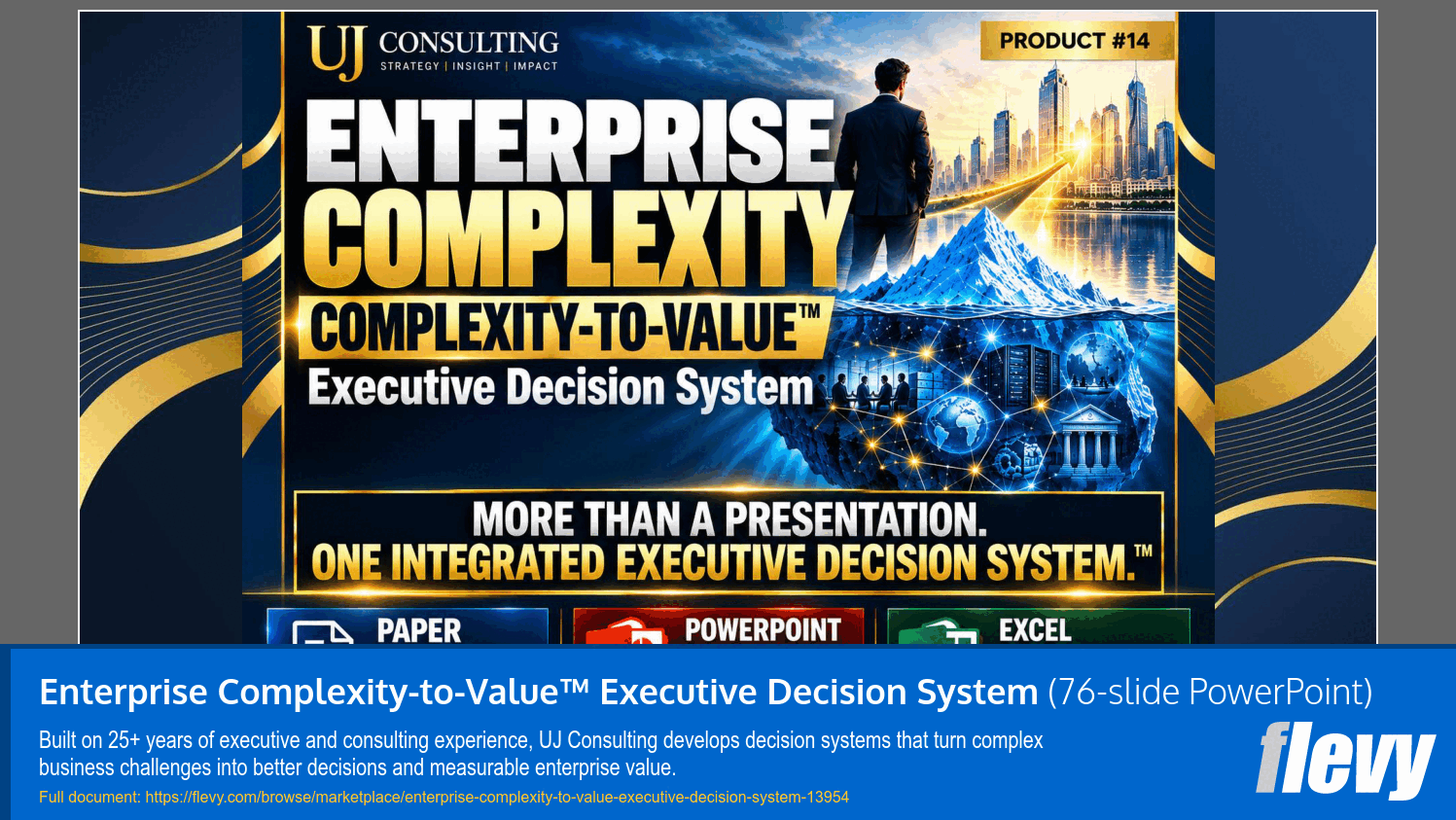 Enterprise Complexity-to-Value™ Executive Decision System (76-slide PPT PowerPoint presentation template (PPTX)) Preview Image