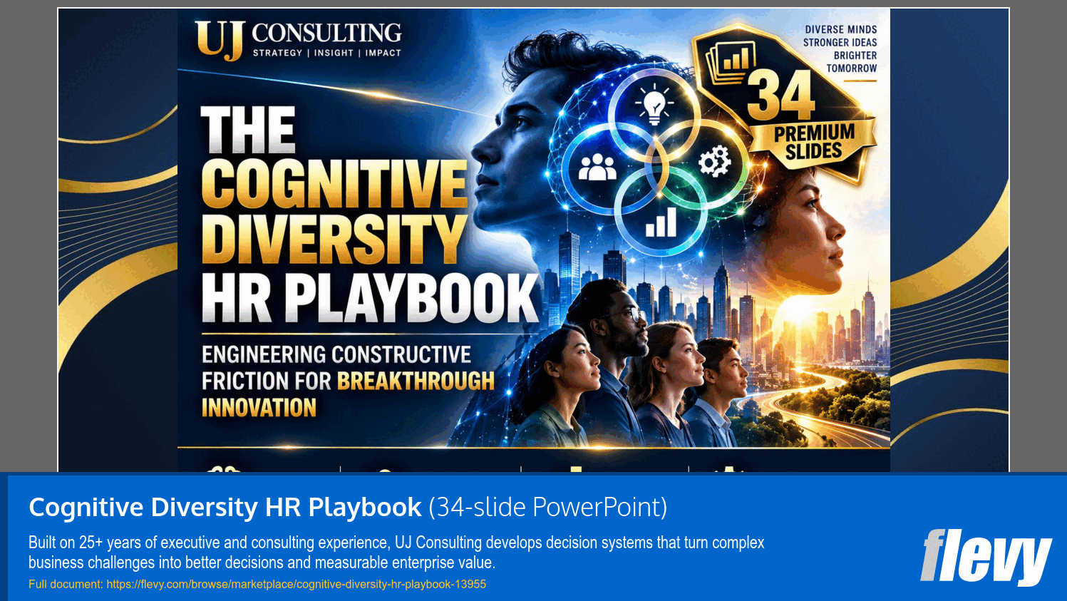 Cognitive Diversity HR Playbook (34-slide PPT PowerPoint presentation template (PPTX)) Preview Image
