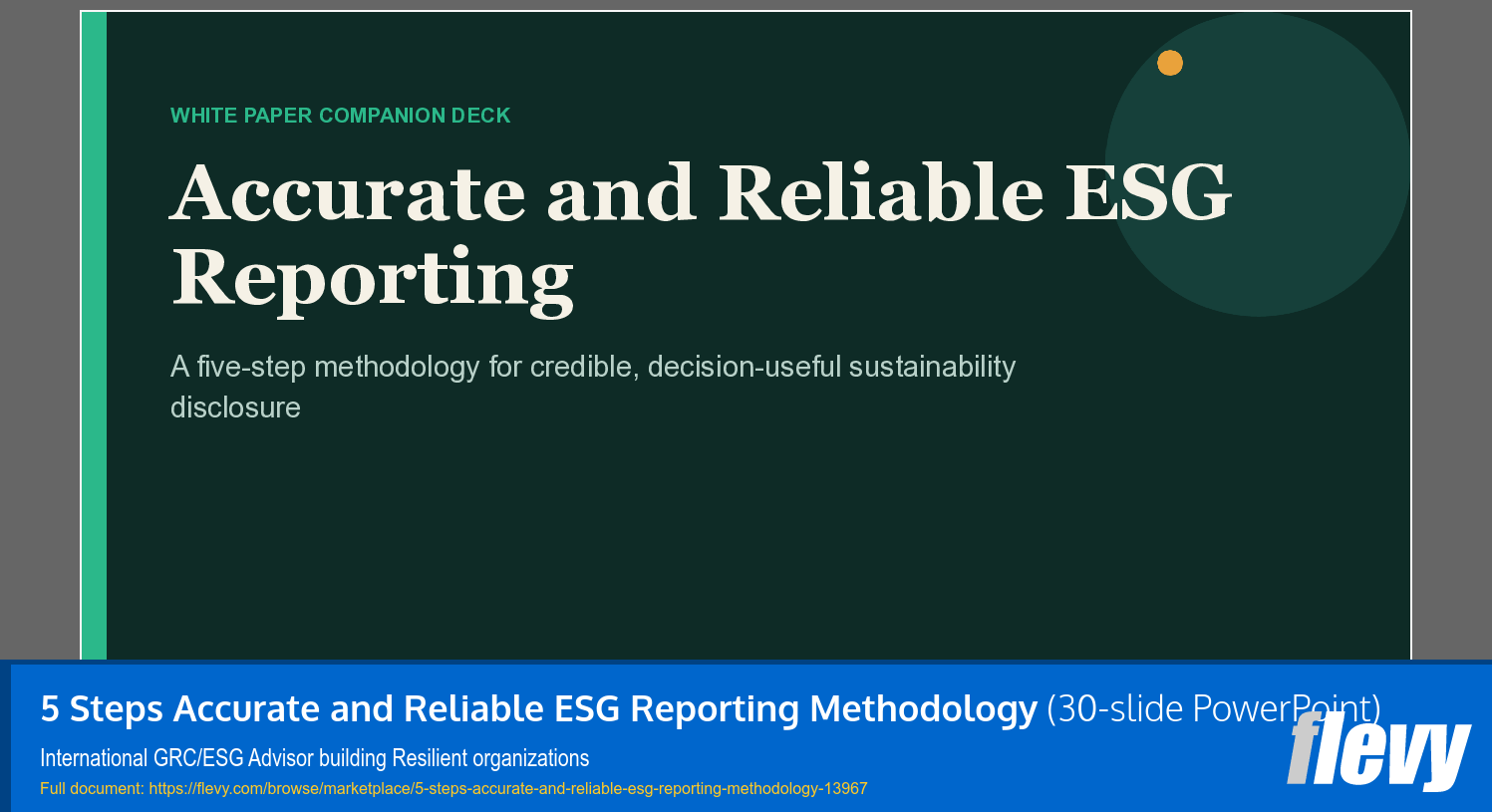 5 Steps Accurate and Reliable ESG Reporting Methodology (30-slide PPT PowerPoint presentation template (PPTX)) Preview Image