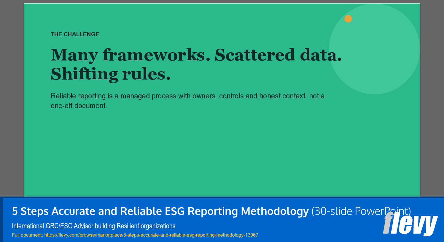5 Steps Accurate and Reliable ESG Reporting Methodology (30-slide PPT PowerPoint presentation template (PPTX)) Preview Image