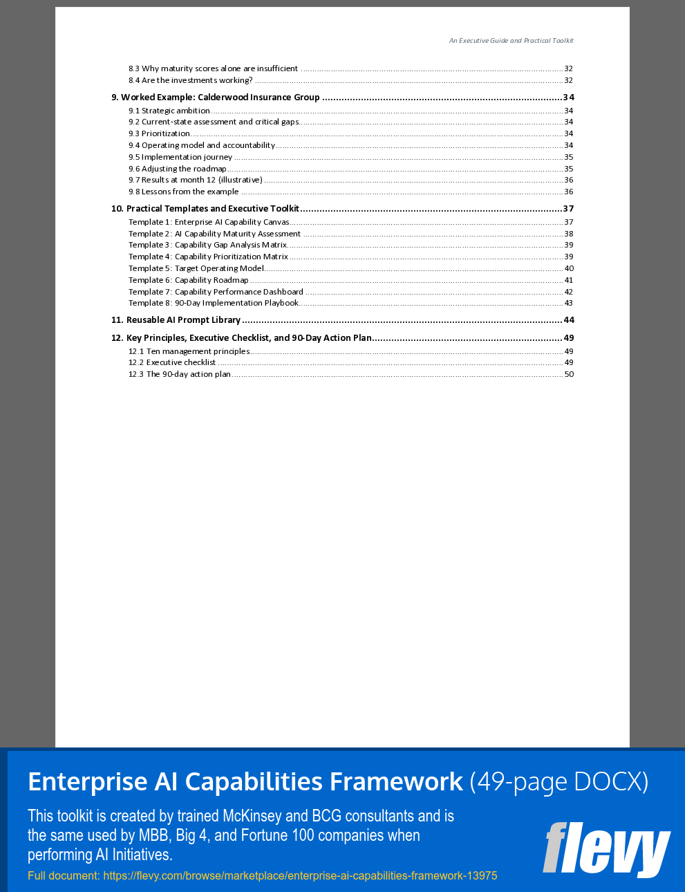 Enterprise AI Capabilities Framework (49-page Word document) Preview Image