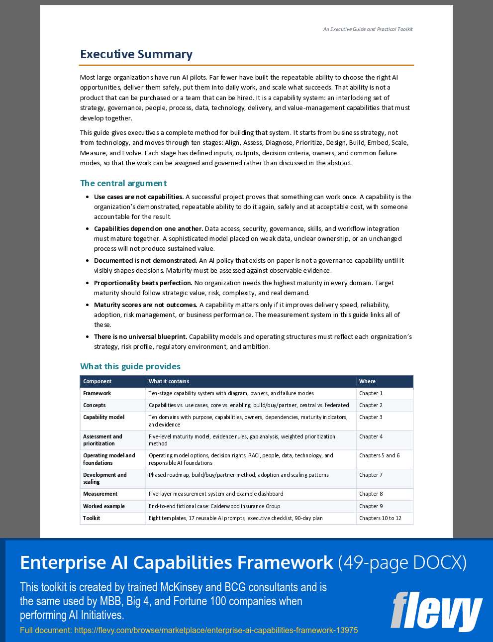 Enterprise AI Capabilities Framework (49-page Word document) Preview Image