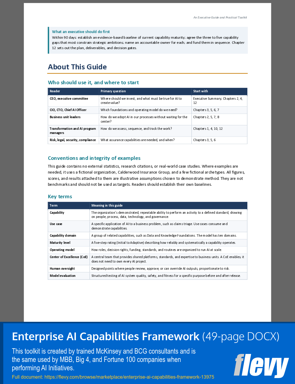 Enterprise AI Capabilities Framework (49-page Word document) Preview Image