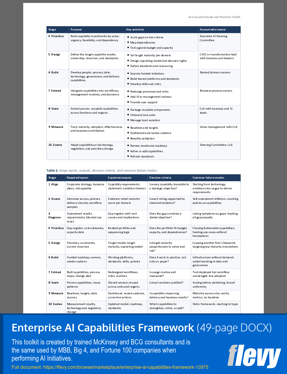Enterprise AI Capabilities Framework (49-page Word document) Preview Image