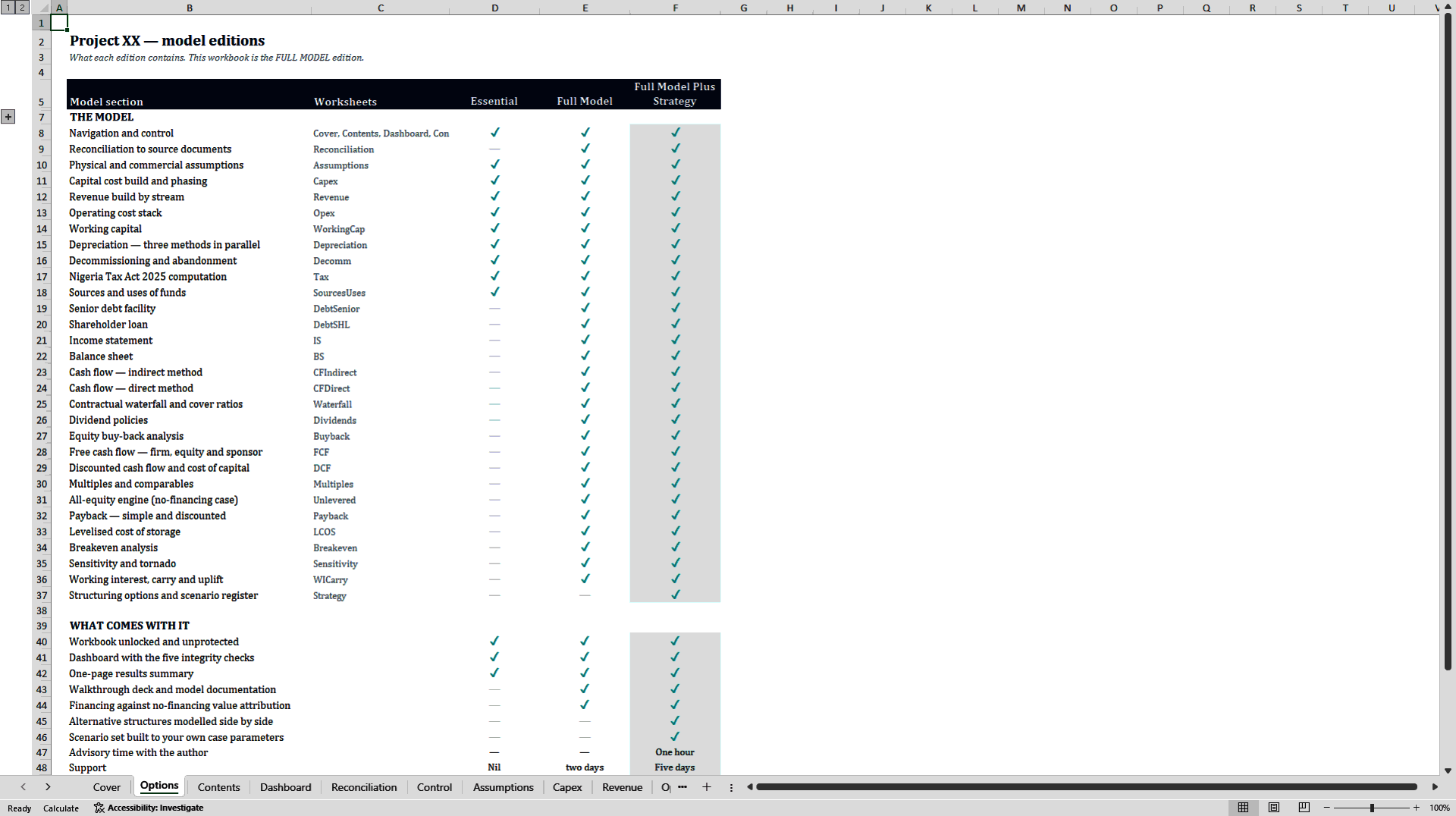 5.0 Million Barrel Refinery Storage Financial Model (Excel template (XLSX)) Preview Image