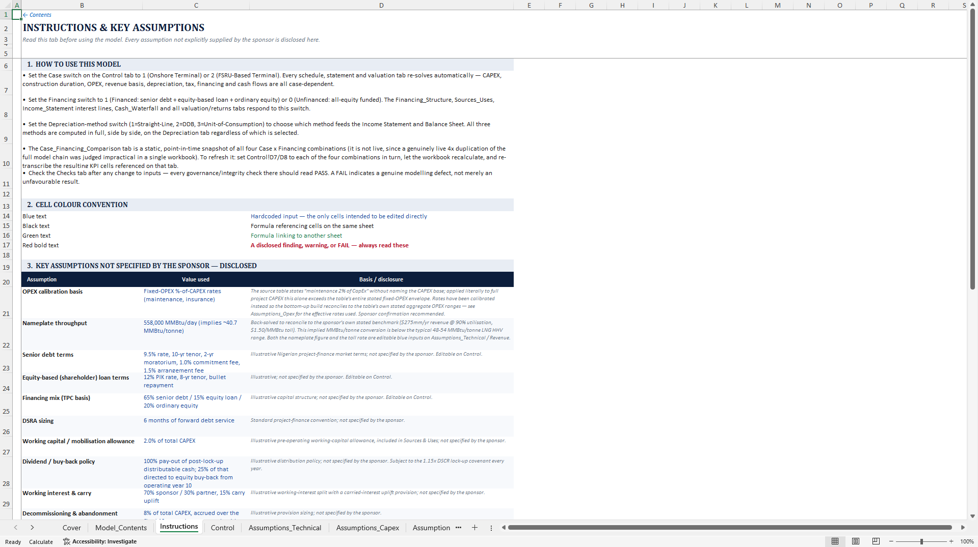LNG Terminal FSRU Financial Model (Excel template (XLSX)) Preview Image