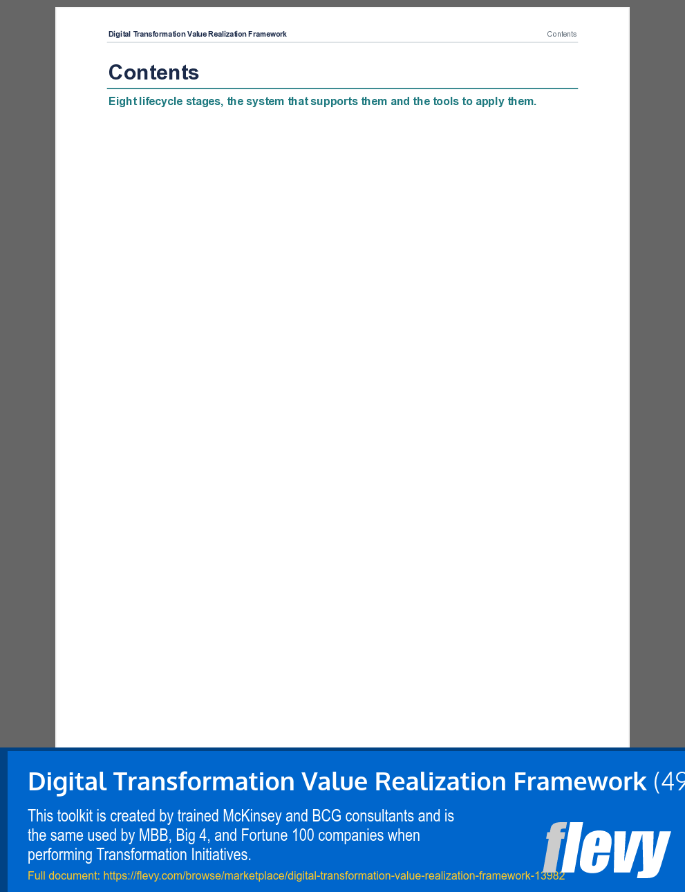 Digital Transformation Value Realization Framework (49-page Word document) Preview Image
