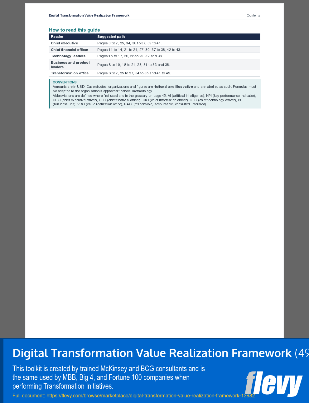 Digital Transformation Value Realization Framework (49-page Word document) Preview Image