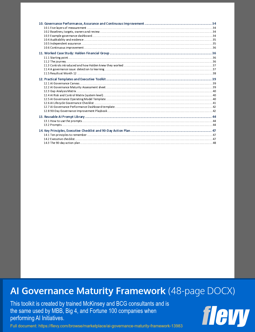 AI Governance Maturity Framework (48-page Word document) Preview Image